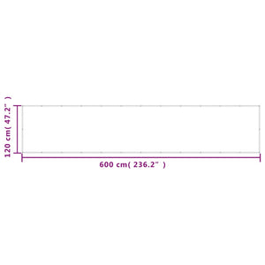 Διαχωριστικό Βεράντας Αν.Γκρι 120x600εκ 100% Πολ. Ύφασμα Oxford