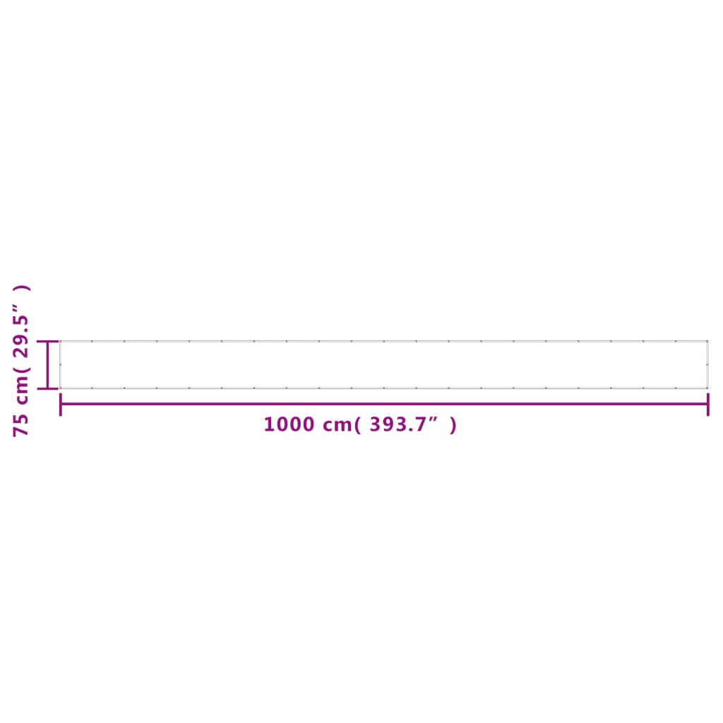 Διαχωριστικό Βεράντας Κρεμ 75x1000εκ 100% Πολ. Ύφασμα Oxford