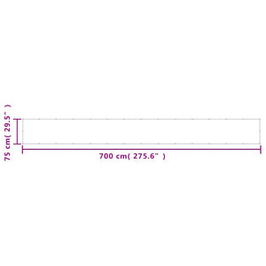 Διαχωριστικό Βεράντας Taupe 75x700εκ 100% Πολ. Ύφασμα Oxford