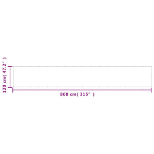 Διαχωριστικό Βεράντας Μπλε 120x800εκ 100% Πολ. Ύφασμα Oxford