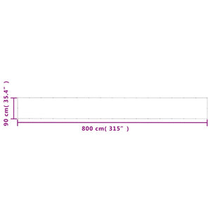 Διαχωριστικό Βεράντας Μαύρο 90x800εκ 100% Πολ. Ύφασμα Oxford