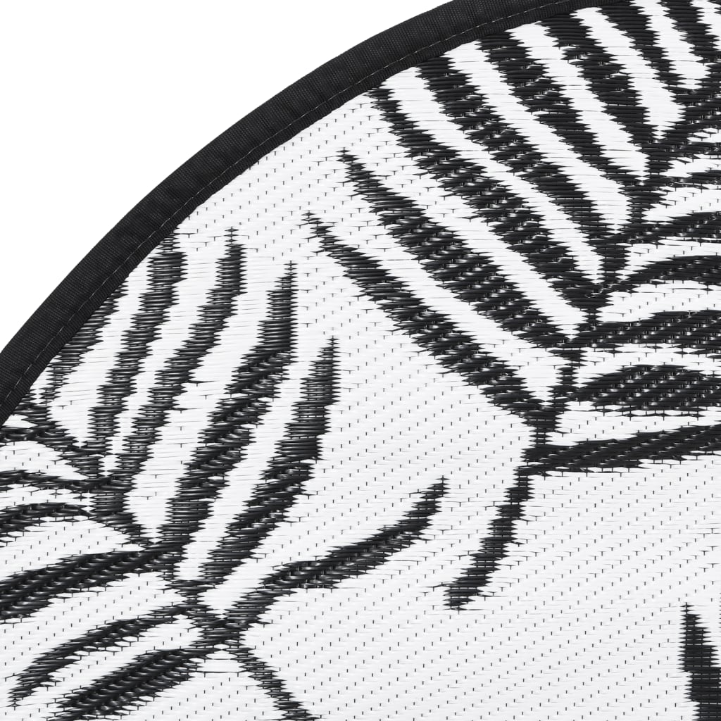 Χαλί εξωτερικού χώρου ARAKIL Λευκό και Μαύρο Ø200 cm PP