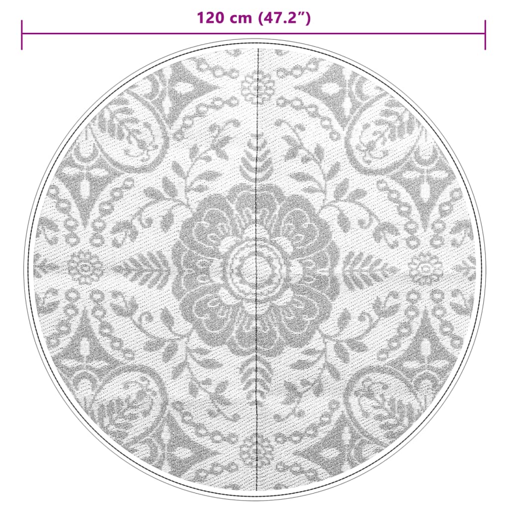 Χαλί Εξωτερικού Χώρου Γαλάζιο ARAKIL Ø120 εκ. Πολυπροπυλένιο