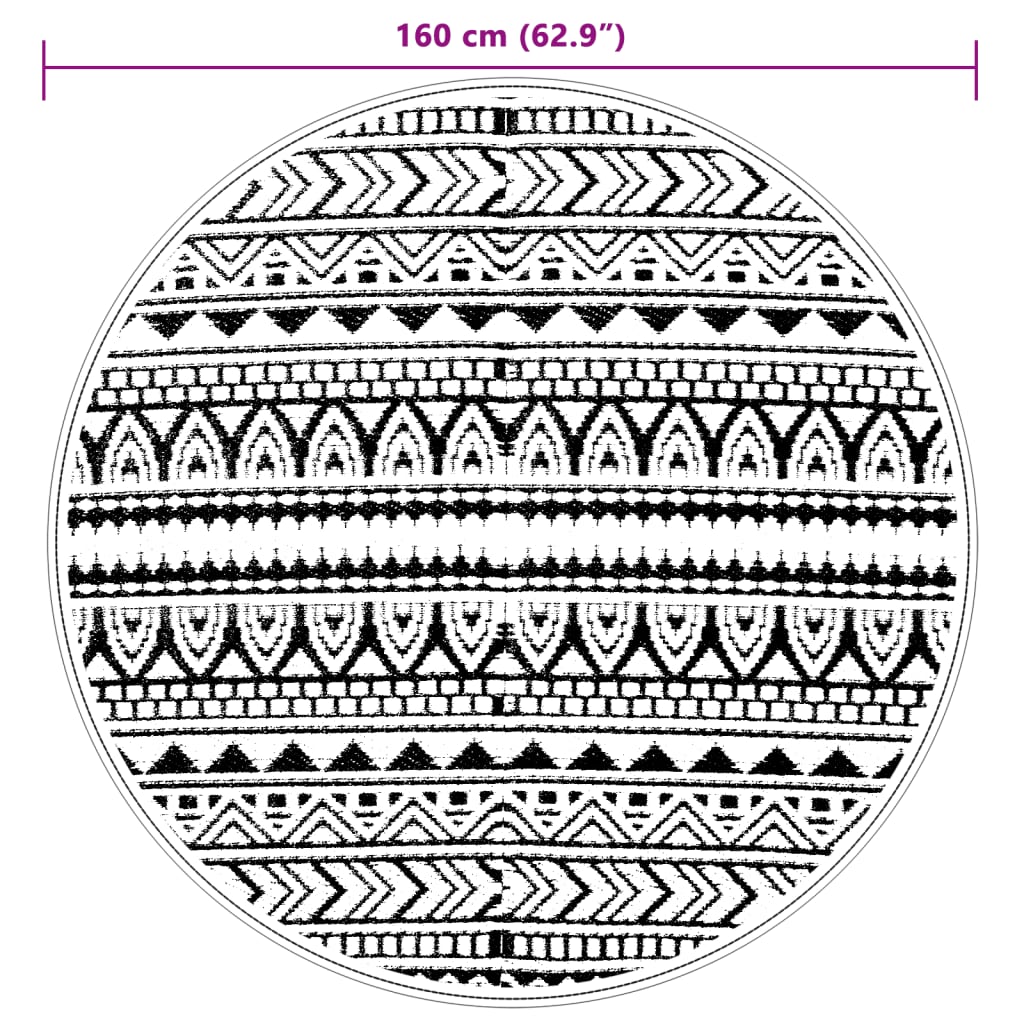 Χαλί εξωτερικού χώρου ARAKIL Μαύρο Ø160 cm PP