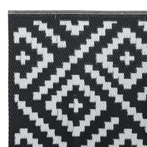 Χαλί εξωτερικού χώρου ARAKIL Λευκό και μαύρο 80x150 cm PP - Pakobazaar