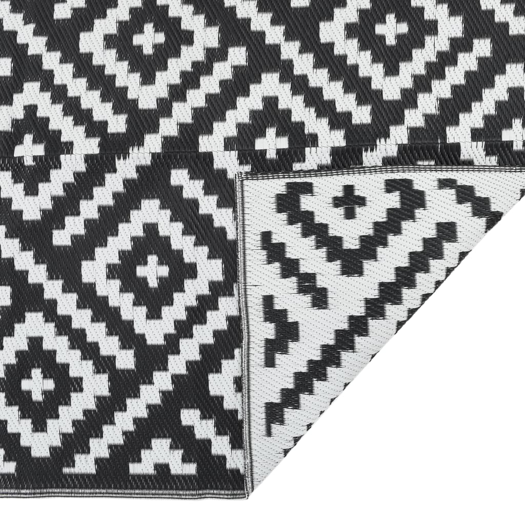 Χαλί εξωτερικού χώρου ARAKIL Λευκό και μαύρο 80x150 cm PP - Pakobazaar
