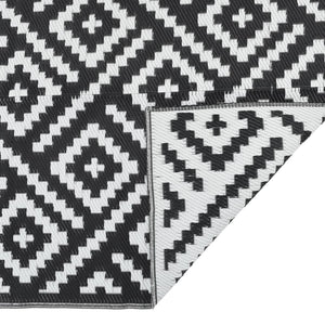 Χαλί εξωτερικού χώρου ARAKIL Λευκό και μαύρο 80x250 cm PP - Pakobazaar