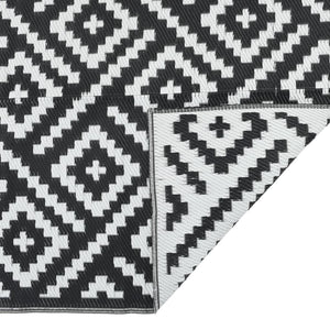 Χαλί εξωτερικού χώρου ARAKIL Λευκό και μαύρο 140x200 cm PP