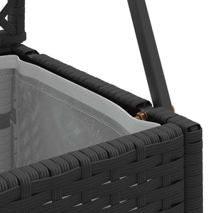 Γλάστρα με πέργκολα κήπου Μαύρο 105 x 30 x 170 εκ Μέταλλο