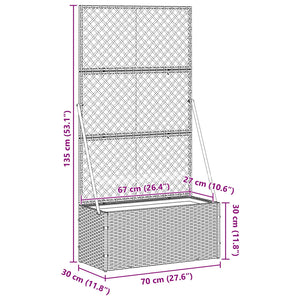 Γλάστρα με πέργκολα κήπου Καφέ 70 x 30 x 135 cm Μέταλλο