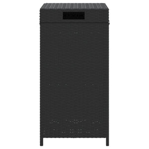 Κάδος Απορριμάτων Μαύρος 40 x 40 x 80 εκ. από Συνθετικό Ρατάν