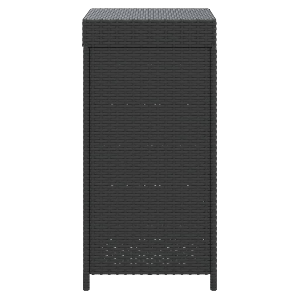 Κάδος Απορριμάτων Μαύρος 40 x 40 x 80 εκ. από Συνθετικό Ρατάν