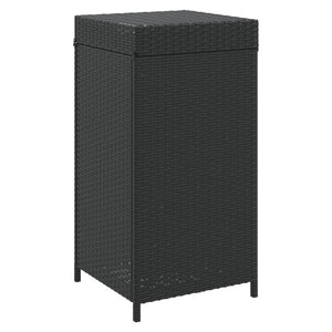 Κάδος Απορριμάτων Μαύρος 40 x 40 x 80 εκ. από Συνθετικό Ρατάν