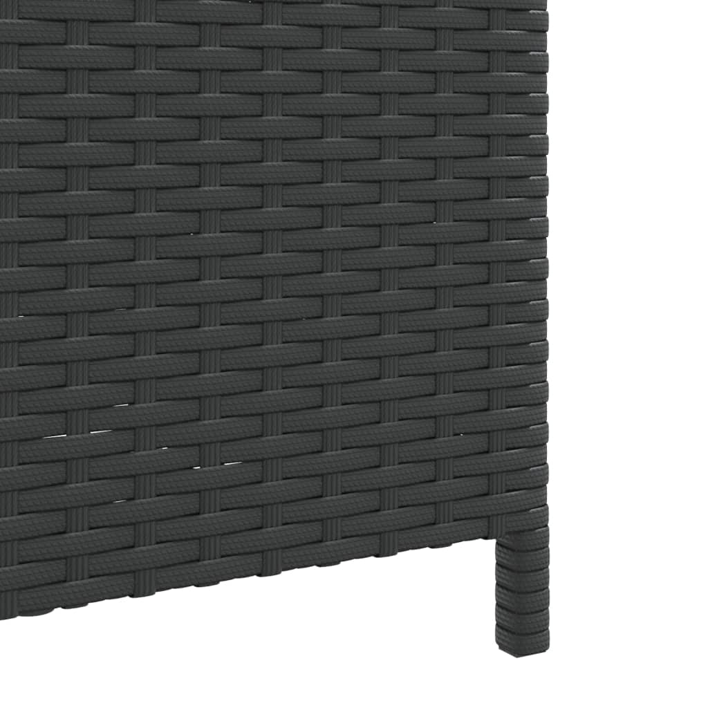 Κάδος Απορριμάτων Μαύρος 40 x 40 x 80 εκ. από Συνθετικό Ρατάν