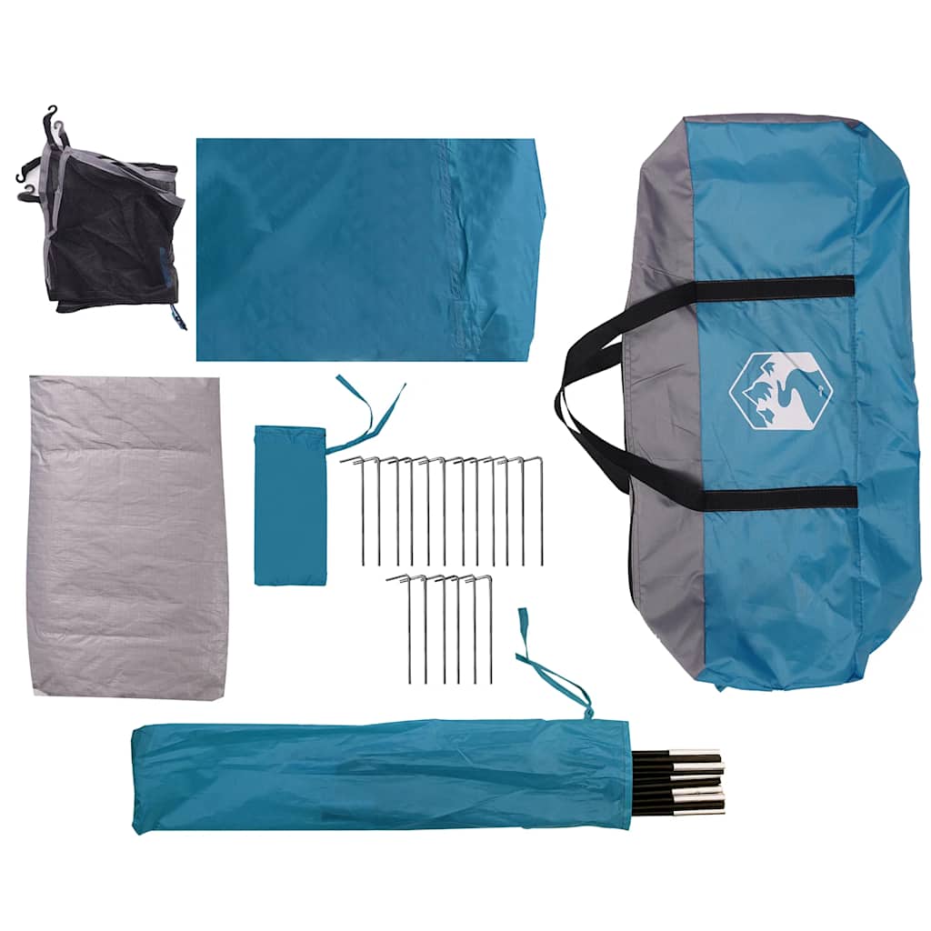 Σκηνή Οικογένειας 9 Ατόμων Αδιάβροχη Μπλε - Pakobazaar