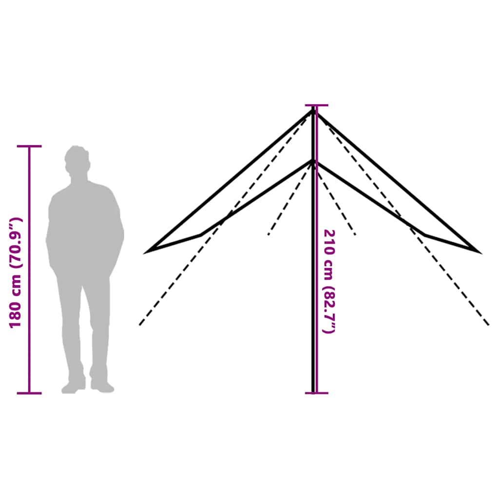 Μουσαμάς Κάμπινγκ Αδιάβροχος Πράσινος 460x305x210 εκ. - Pakobazaar