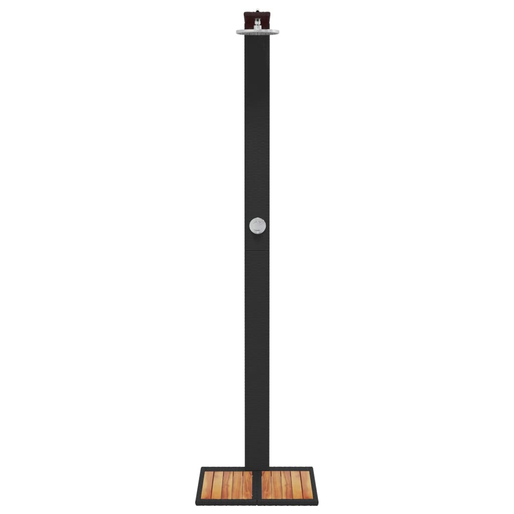 Ντους Εξ. Χώρου Μαύρο 50x55x224εκ. Συνθετικό Ρατάν/Ξύλο Ακακίας - Pakobazaar