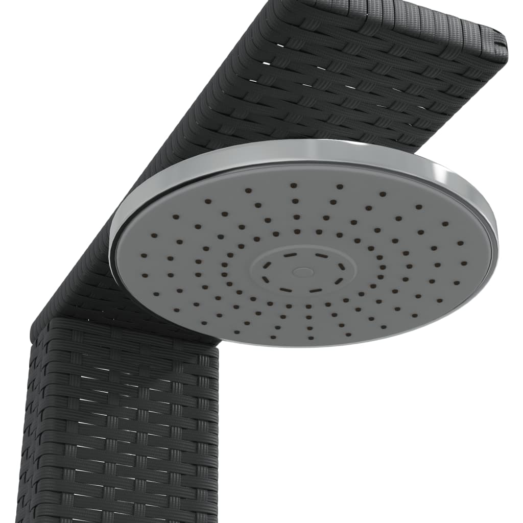 Ντους Εξ. Χώρου Μαύρο 50x55x224εκ. Συνθετικό Ρατάν/Ξύλο Ακακίας - Pakobazaar