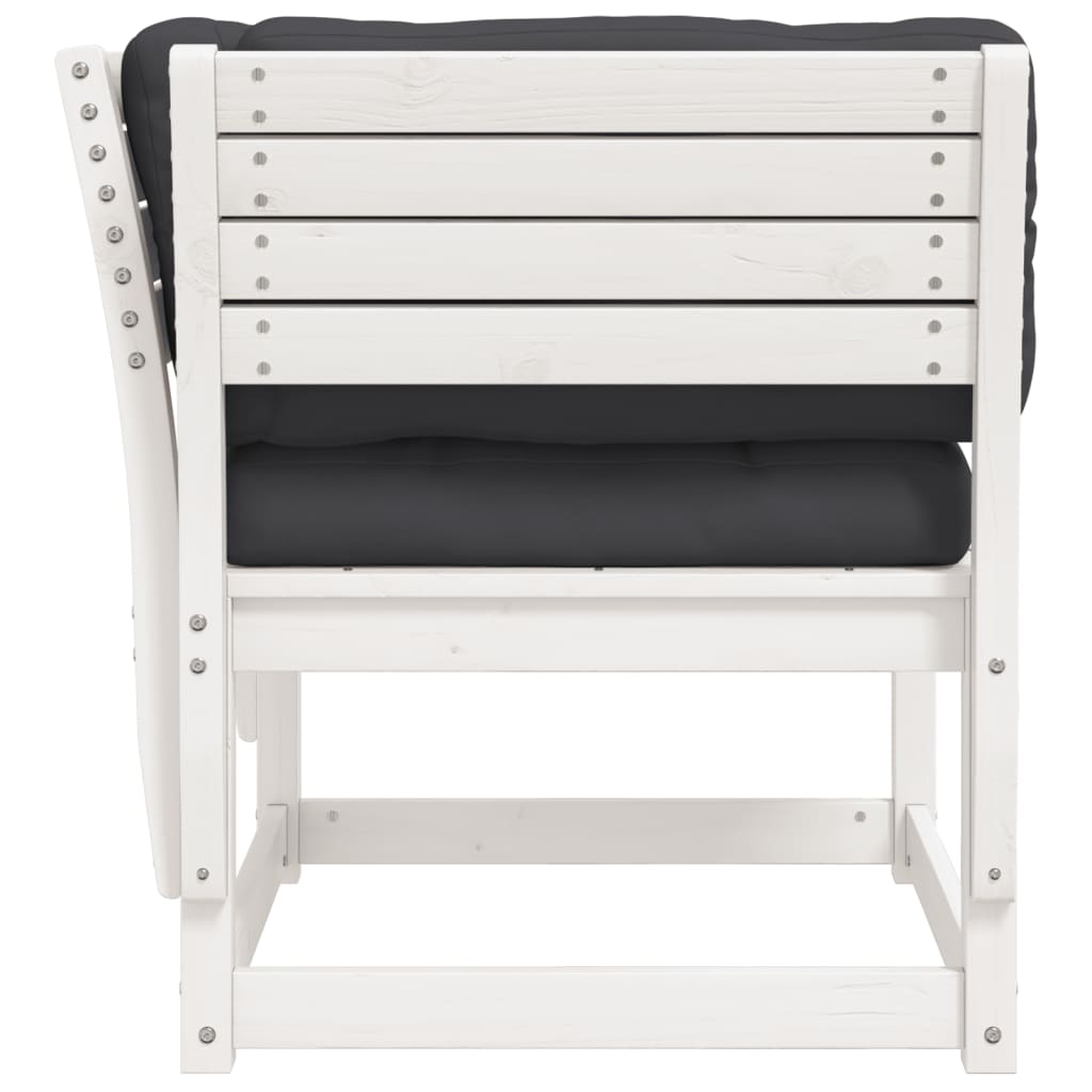 Καναπές με Μπράτσα Λευκός 83x73x78εκ Μασίφ Πεύκο Μαξιλάρια - Pakobazaar