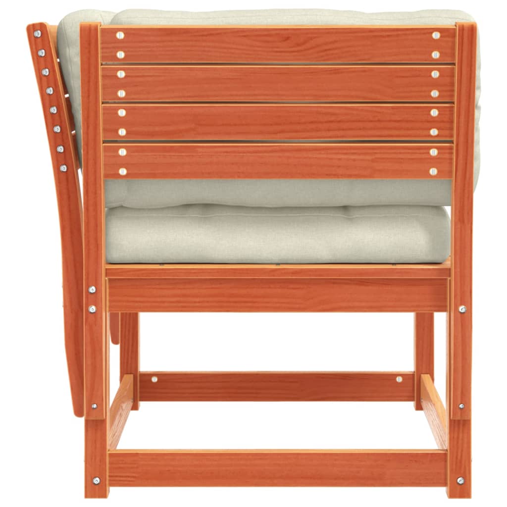 Καναπές Κήπου με Μπράτσα Καφέ Κεριού Μασίφ Πεύκου+Μαξιλάρια - Pakobazaar