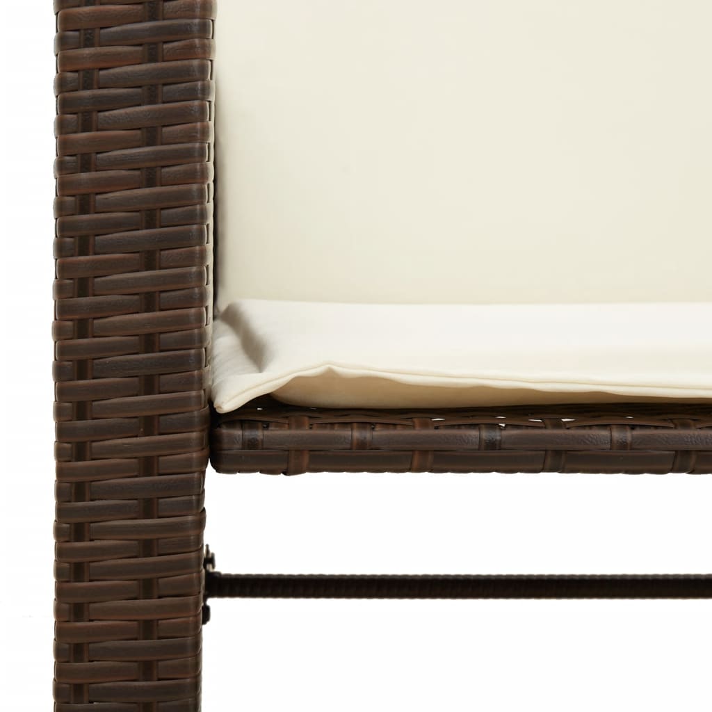 Καναπές Κήπου Διθέσιος με Τραπέζι & Σκαμπό Καφέ Συνθ. Ρατάν