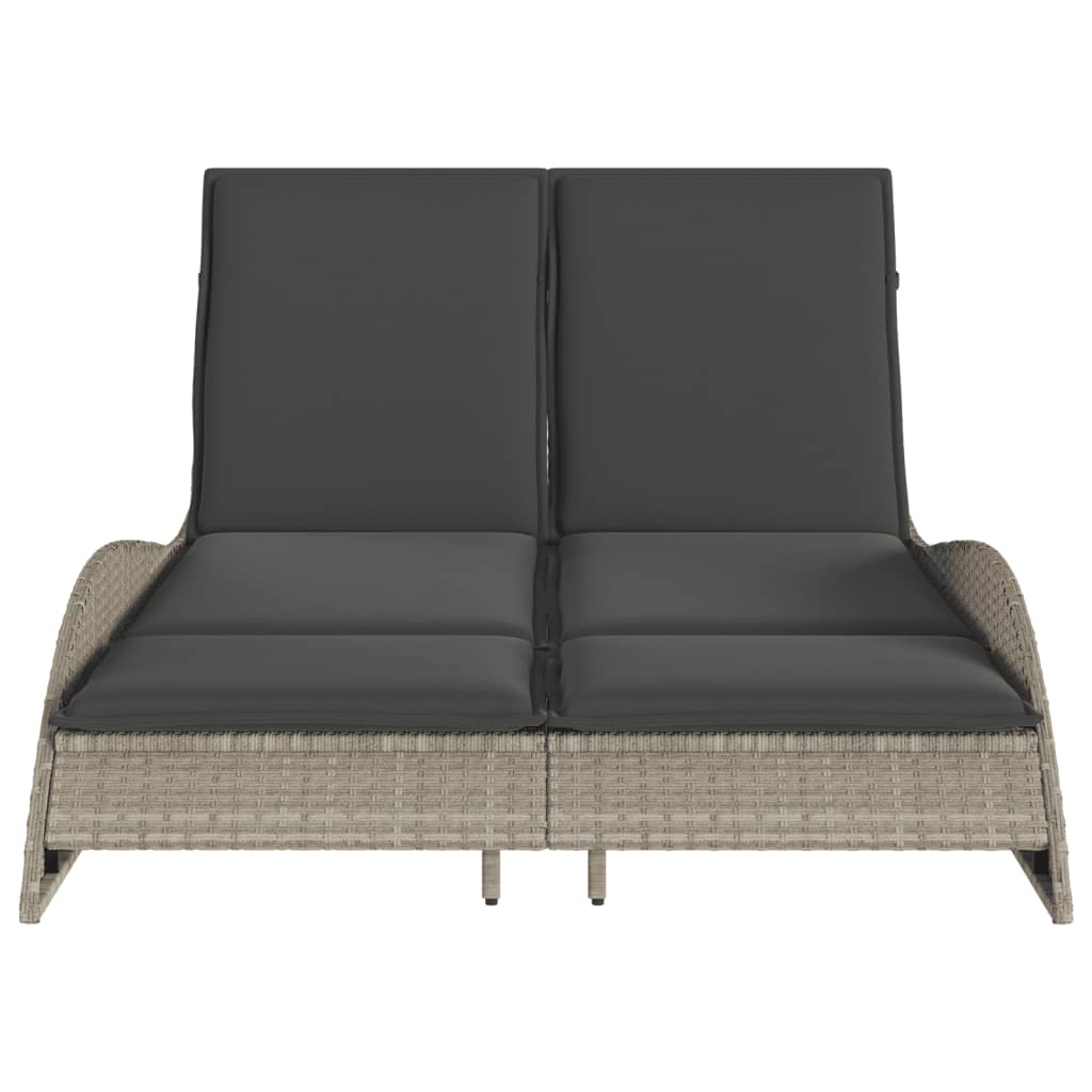 Ξαπλώστρα Αν. Γκρι 114x205x73 εκ. Συνθετικό Ρατάν με Μαξιλάρι