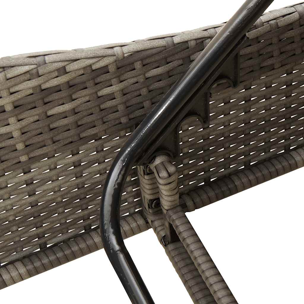 Ξαπλώστρα με Μαξιλάρια Γκρι 114 x 205 x 73 εκ. από Συνθετικό Ρατάν - Pakobazaar