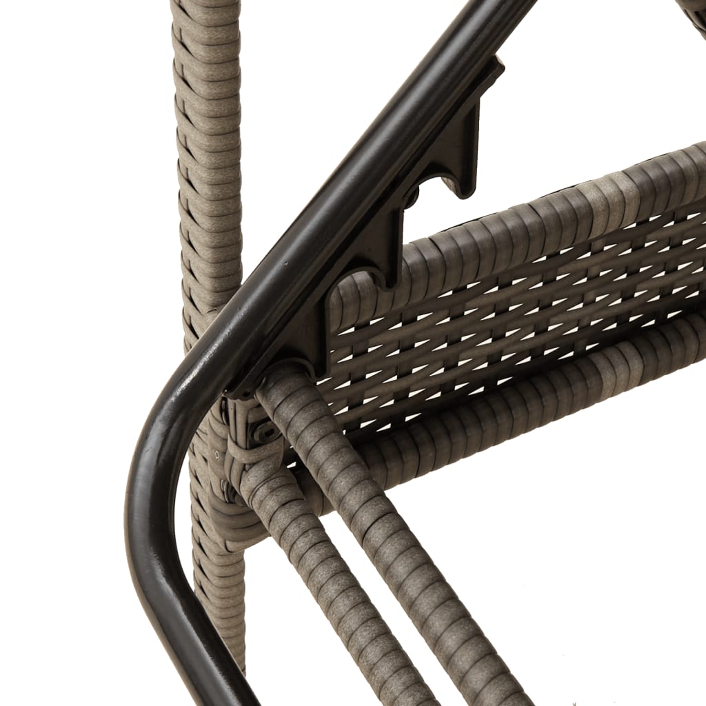 Ξαπλώστρα Γκρι 63x200x81 εκ. από Συνθετικό Ρατάν με Μαξιλάρι