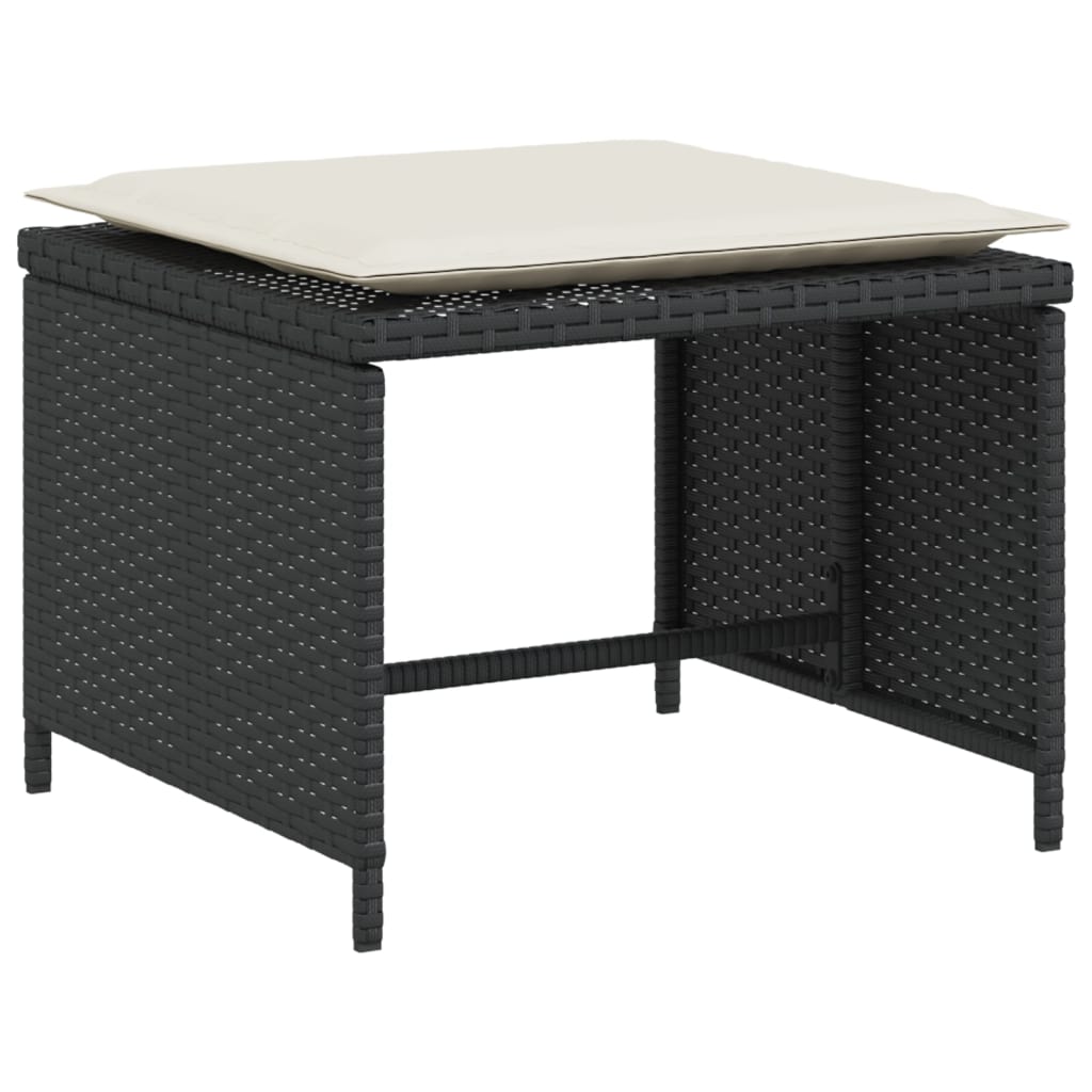 Καρέκλα Κήπου Μαύρη από Συνθετικό Ρατάν με Υποπόδιο