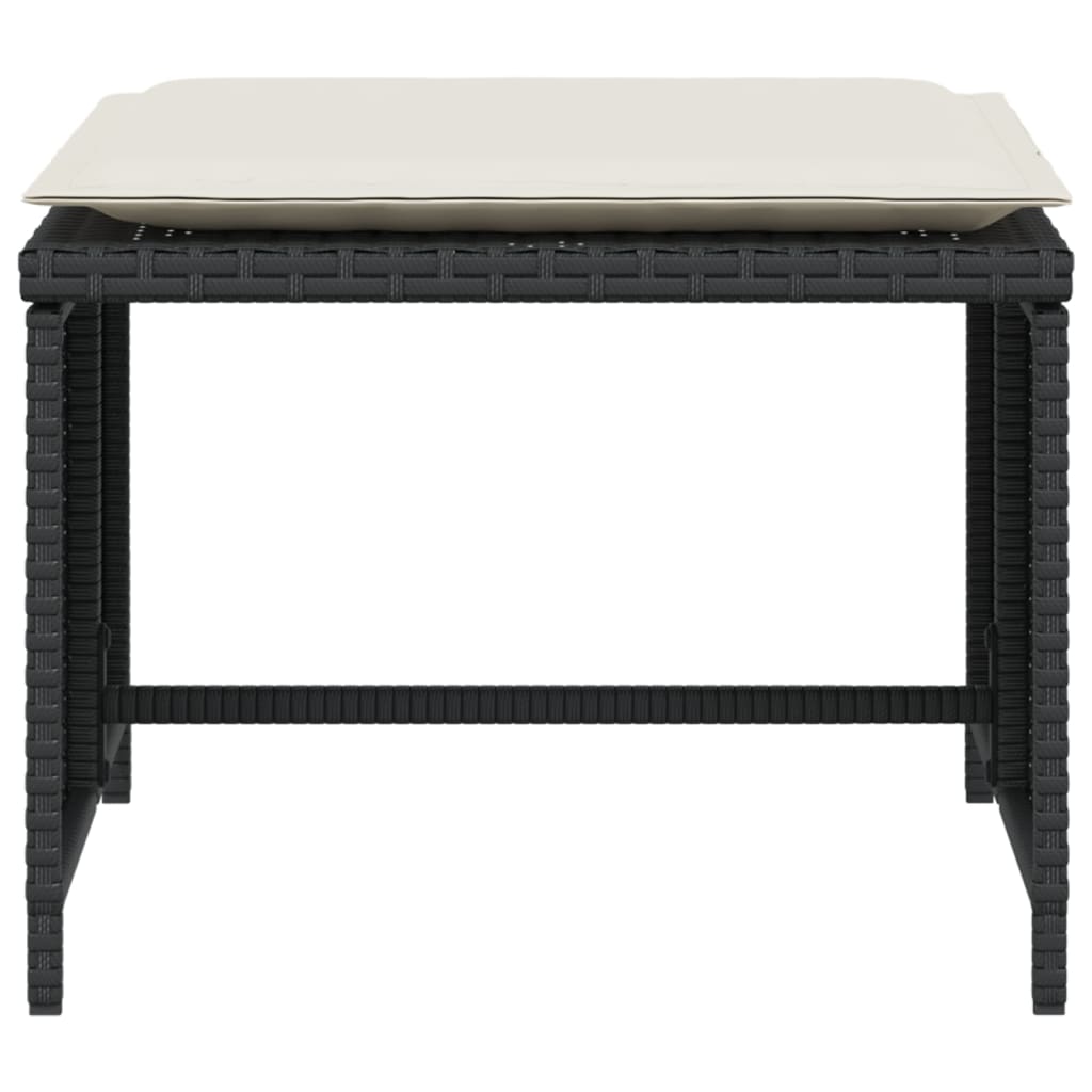 Καρέκλα Κήπου Μαύρη από Συνθετικό Ρατάν με Υποπόδιο