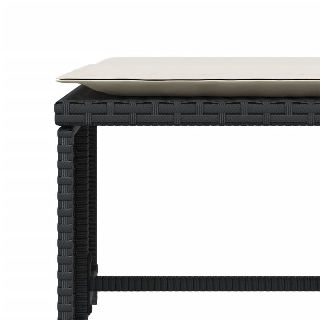 Καρέκλα Κήπου Μαύρη από Συνθετικό Ρατάν με Υποπόδιο