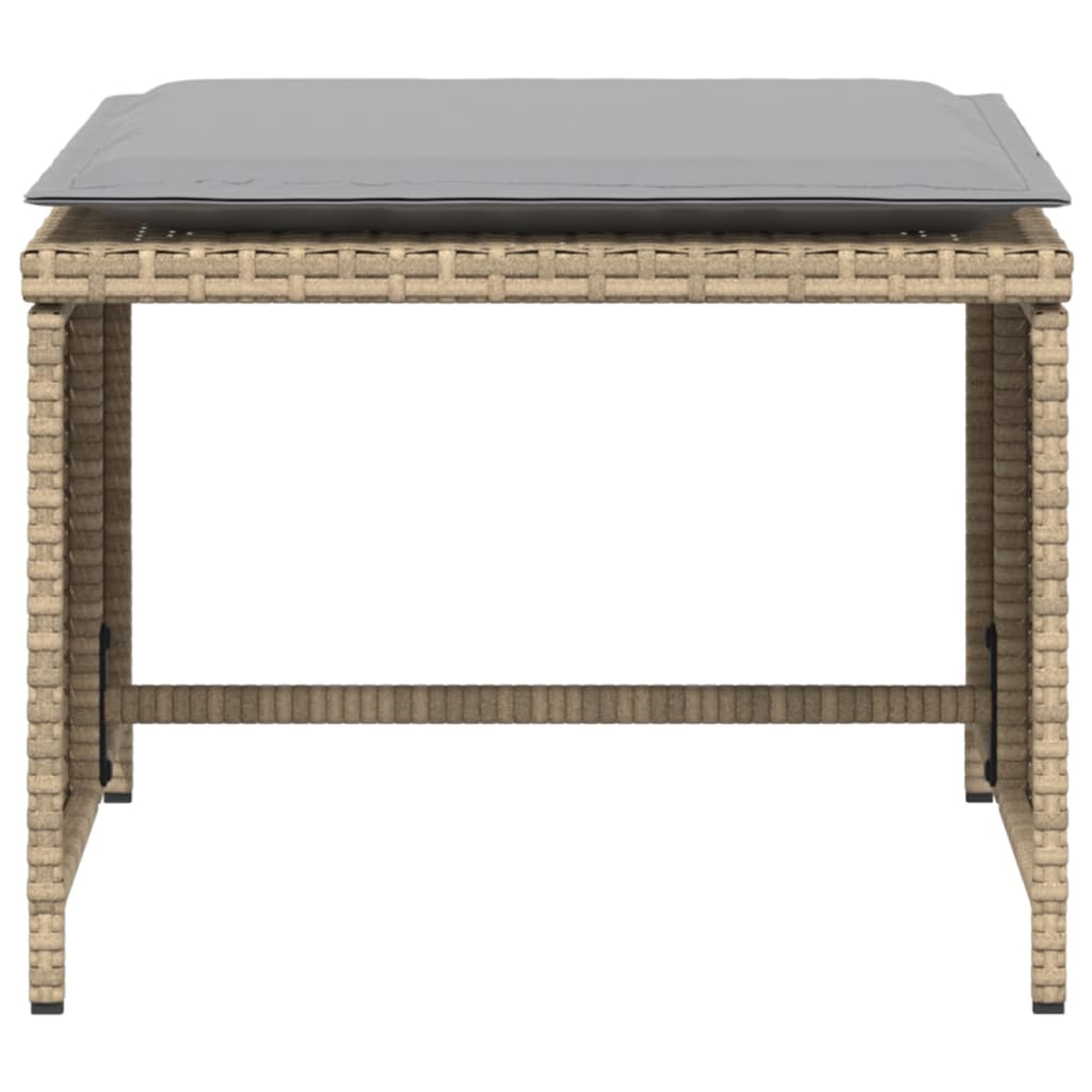 Καρέκλα Κήπου Μπεζ από Συνθετικό Ρατάν με Υποπόδιο