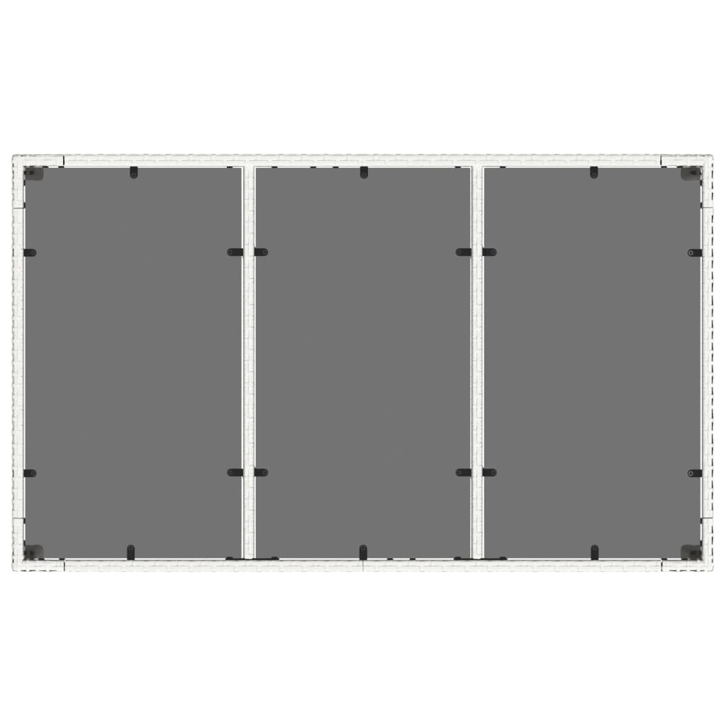 Τραπέζι Κήπου με Γυάλινη Επιφάνεια Λευκό 150x90x75εκ Συνθ Ρατάν