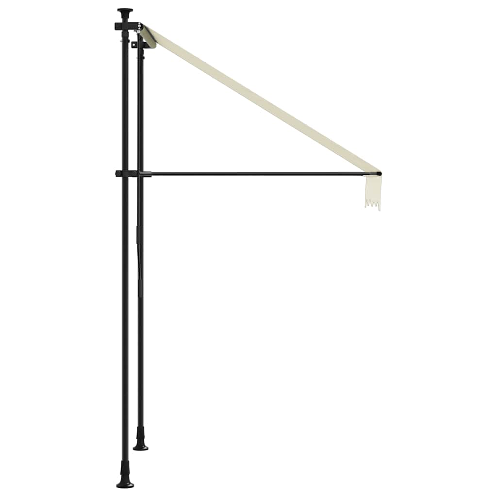 Τέντα Συρόμενη Κρεμ 100 x 150 εκ. από Ύφασμα και Ατσάλι - Pakobazaar