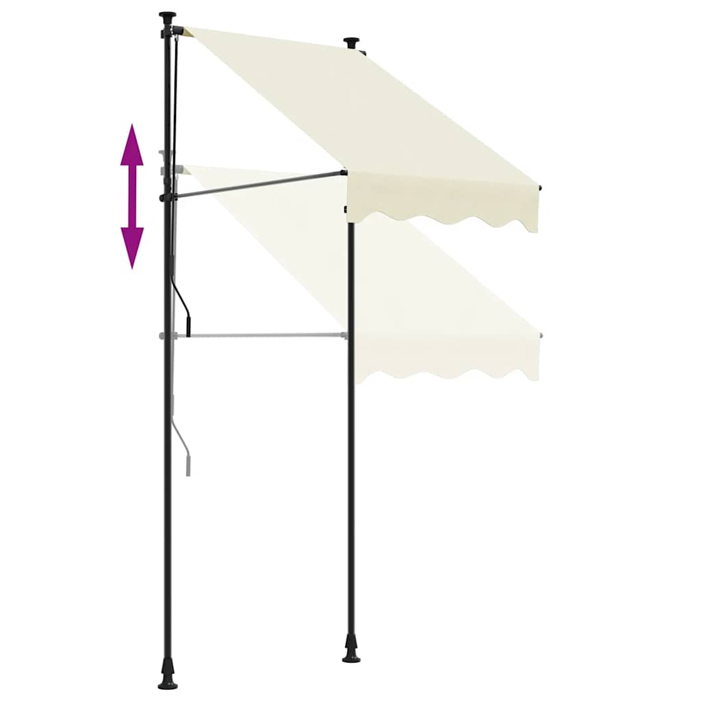 Τέντα Συρόμενη Κρεμ 100 x 150 εκ. από Ύφασμα και Ατσάλι - Pakobazaar