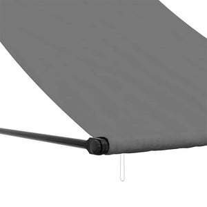 Τέντα Συρόμενη Ανθρακί 150 x 150 εκ. από Ύφασμα και Ατσάλι