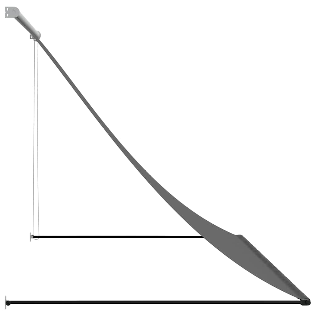 Τέντα Συρόμενη Ανθρακί 200 x 150 εκ. από Ύφασμα και Ατσάλι - Pakobazaar