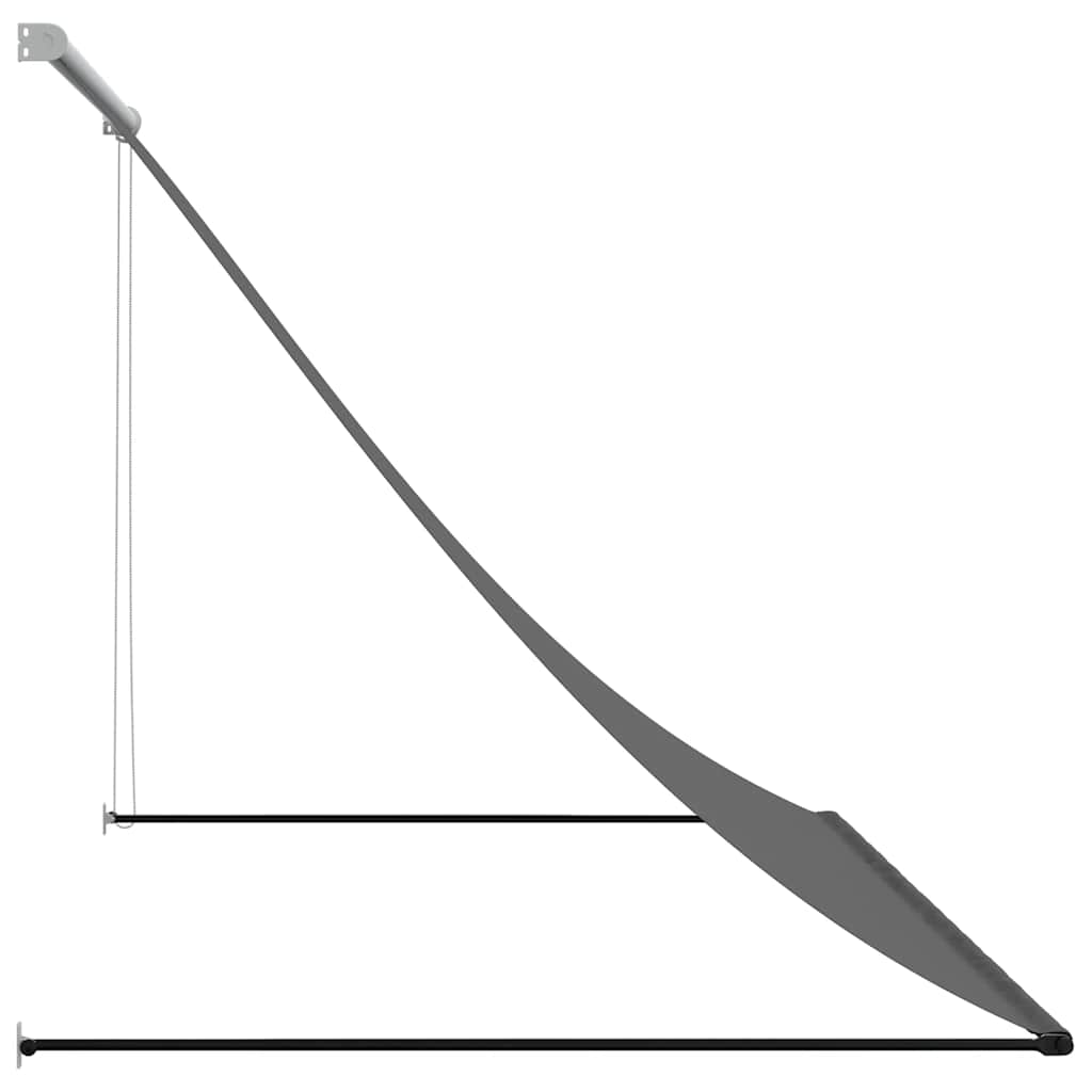 Τέντα Συρόμενη Ανθρακί 250 x 150 εκ. από Ύφασμα και Ατσάλι - Pakobazaar