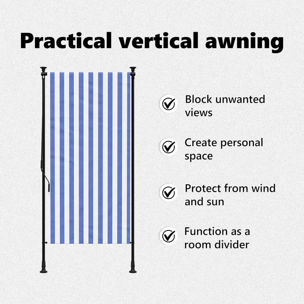 Στόρι Σκίασης Ρόλερ Εξ.Χώρου Μπλε/Λευκό 100x270εκ Ύφασμα/Ατσάλι