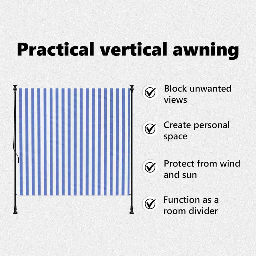 Στόρι Σκίασης Ρόλερ Εξ.Χώρου Μπλε/Λευκό 150x270εκ Ύφασμα/Ατσάλι
