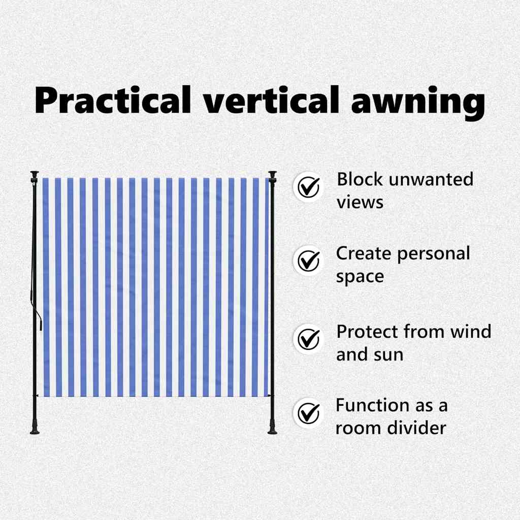 Στόρι Σκίασης Ρόλερ Εξ.Χώρου Μπλε/Λευκό 200x270εκ Ύφασμα/Ατσάλι