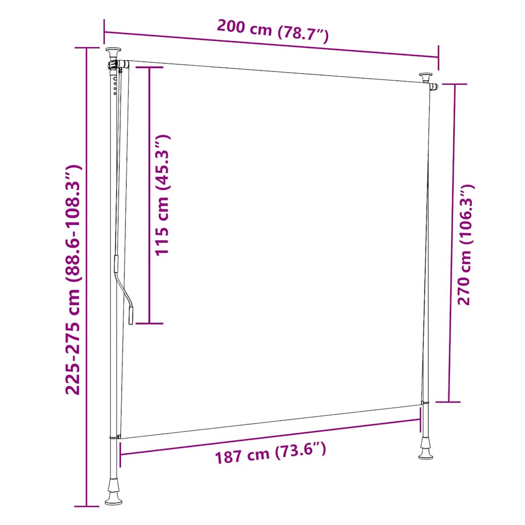 Στόρι Σκίασης Ρόλερ Εξ.Χώρου Μπλε/Λευκό 200x270εκ Ύφασμα/Ατσάλι