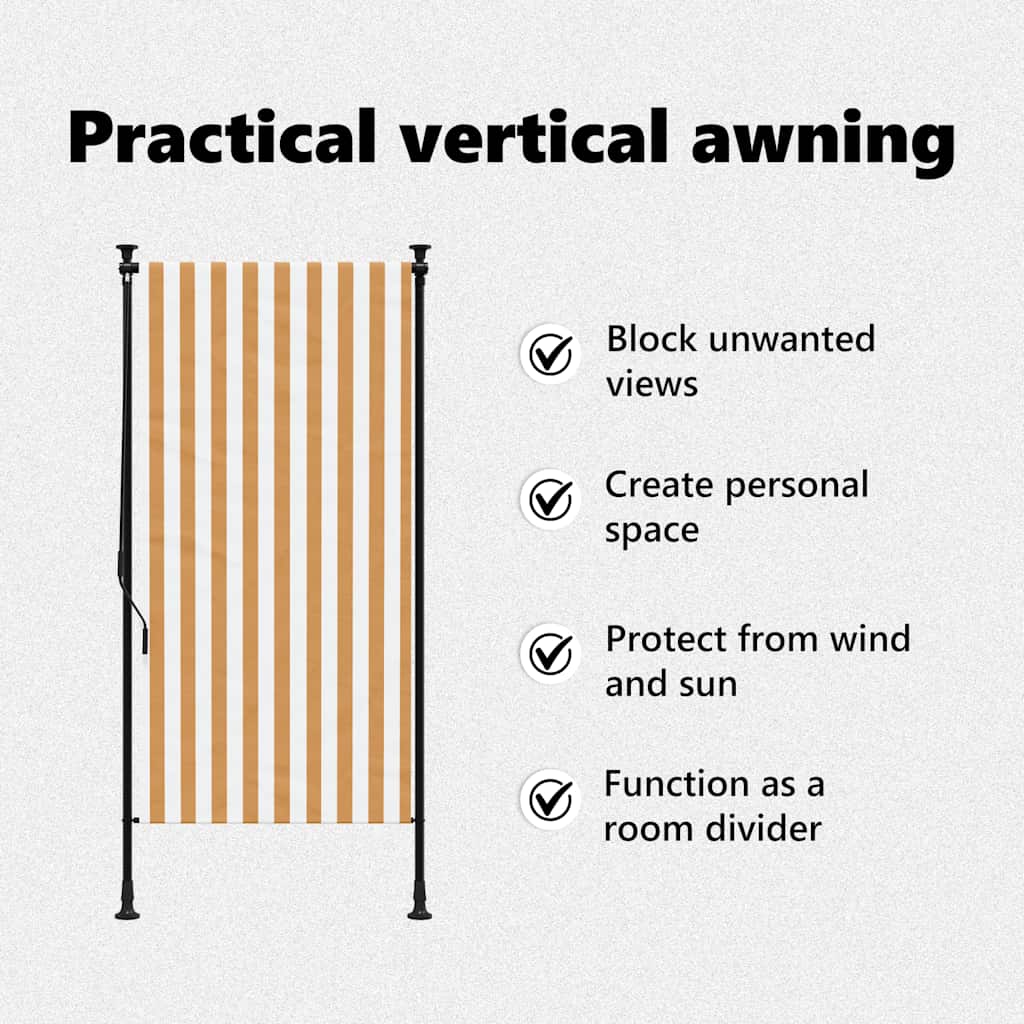 Στόρι Ρόλερ Εξ. Χώρου Πορτοκαλί/Λευκό 100x270 εκ. Ύφασμα/Ατσάλι