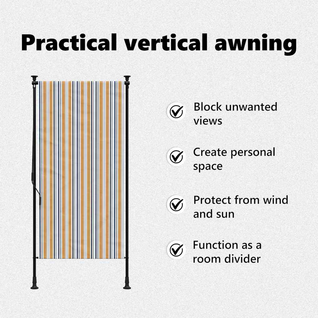 Στόρι Ρόλερ Εξ. Χώρου Κίτρινο/Λευκό 120x270 εκ. Ύφασμα/Ατσάλι - Pakobazaar