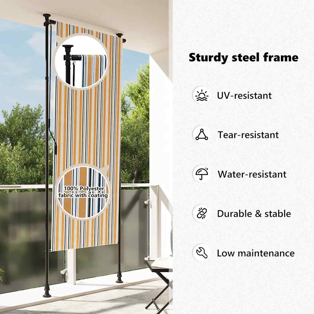 Στόρι Ρόλερ Εξ. Χώρου Κίτρινο/Λευκό 120x270 εκ. Ύφασμα/Ατσάλι - Pakobazaar