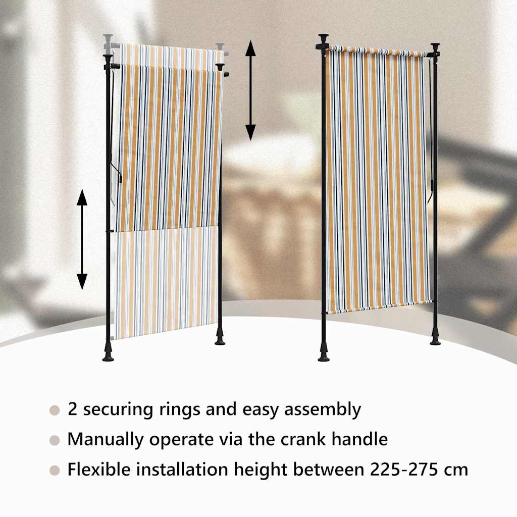 Στόρι Ρόλερ Εξ. Χώρου Κίτρινο/Λευκό 120x270 εκ. Ύφασμα/Ατσάλι - Pakobazaar