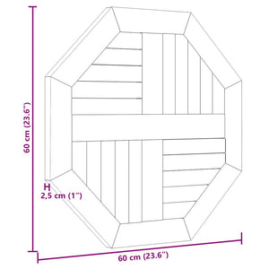 Επιφάνεια Τραπεζιού Οκτάγωνη 60x60x2,5 εκ. Μασίφ Ξύλο Teak