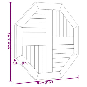 Επιφάνεια Τραπεζιού Οκτάγωνη 70x70x2,5 εκ. Μασίφ Ξύλο Teak