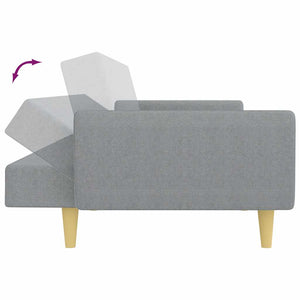 Καναπές Κρεβάτι Διθέσιος με Υποπόδιο Ανοιχτό Γκρι Υφασμάτινος - Pakobazaar