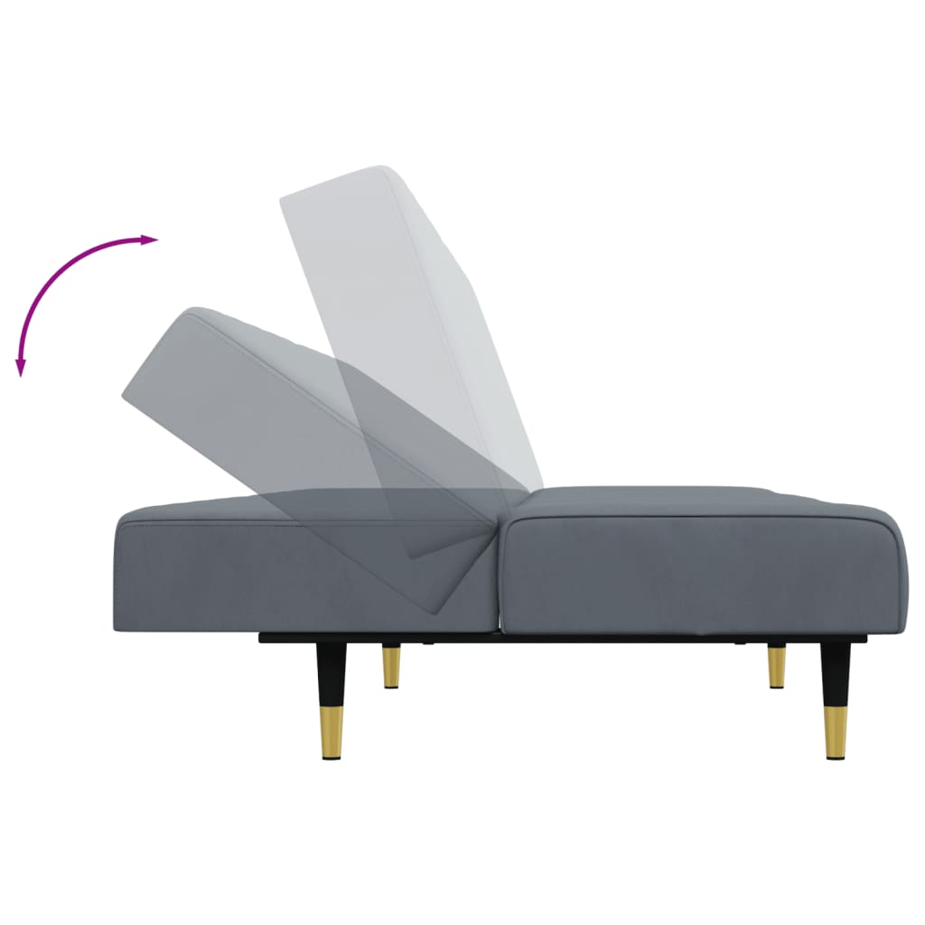 Σετ Σαλονιού 2 Τεμαχίων Σκούρο Γκρι Βελούδινο